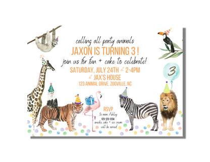 Party Animal Birthday Invitation