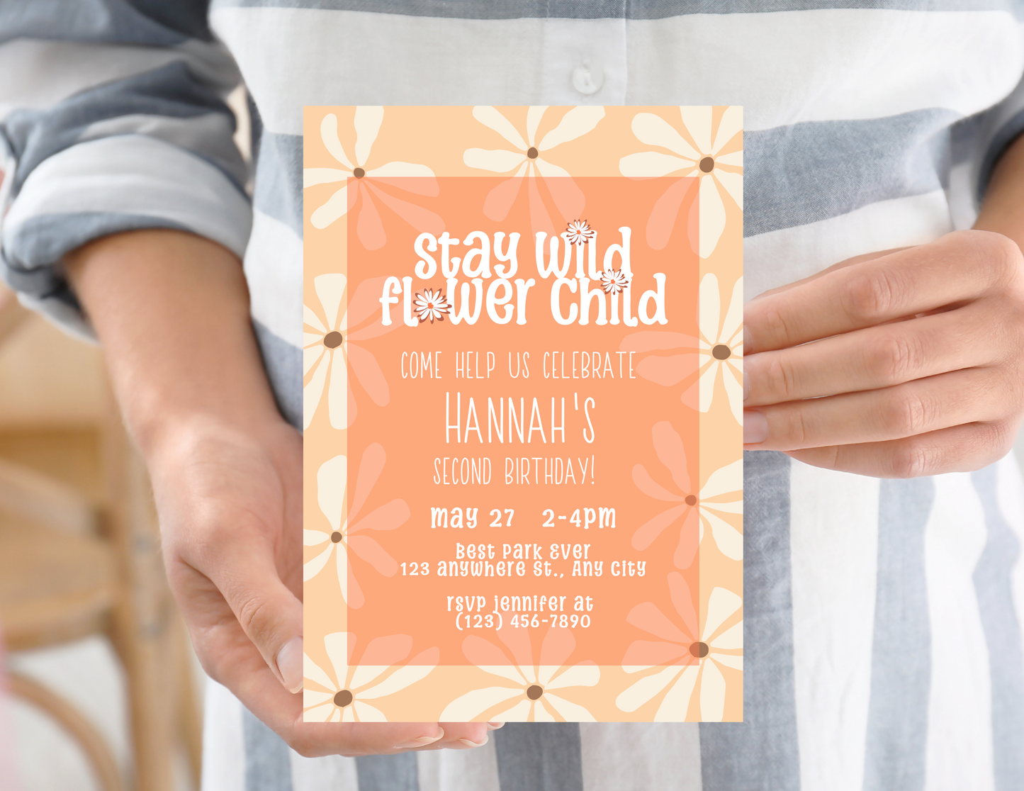 Stay Wild Flower Child Digital Invitation